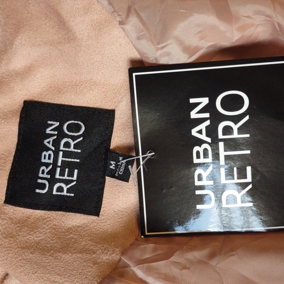 Urban Retro Juniors' Faux Suede Zip Moto Jacket Mauve Medium - Picture 9 of 10